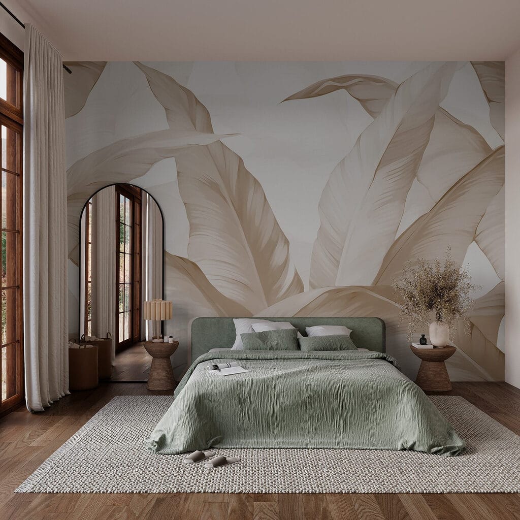 Frunze mari pe alb — interior 2