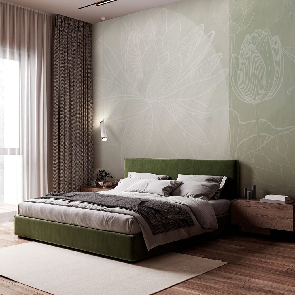 Lotuși albi pe verde — interior 1
