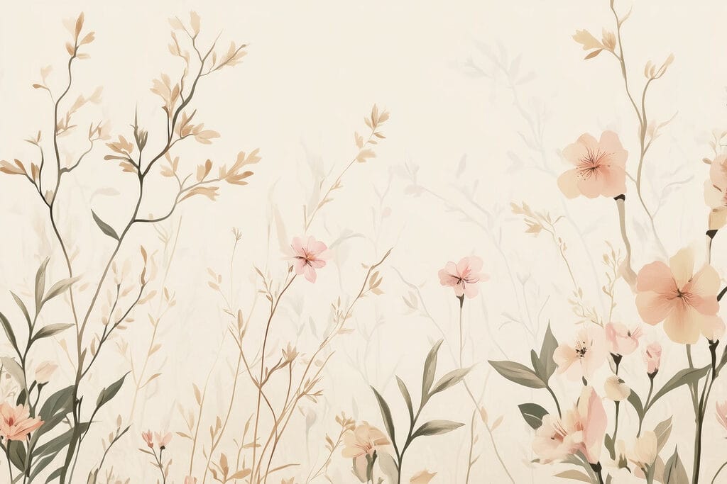 Flori delicate peste iarbă — design complet