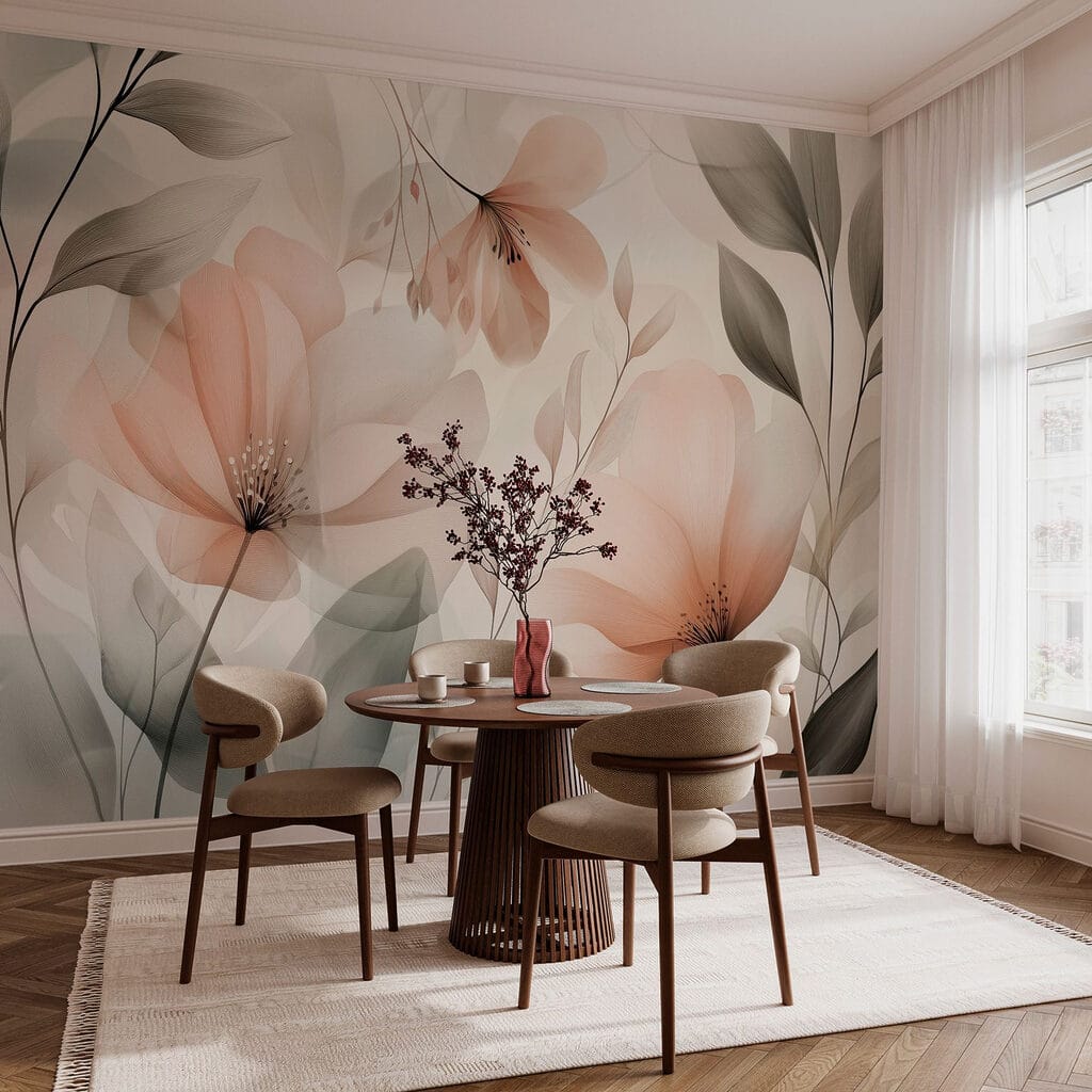 Flori piersică cu frunze — interior 6