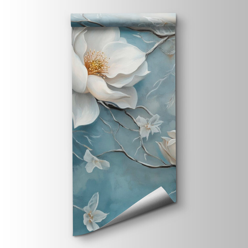 Magnolie pe albastru patinat — vizualizare produs