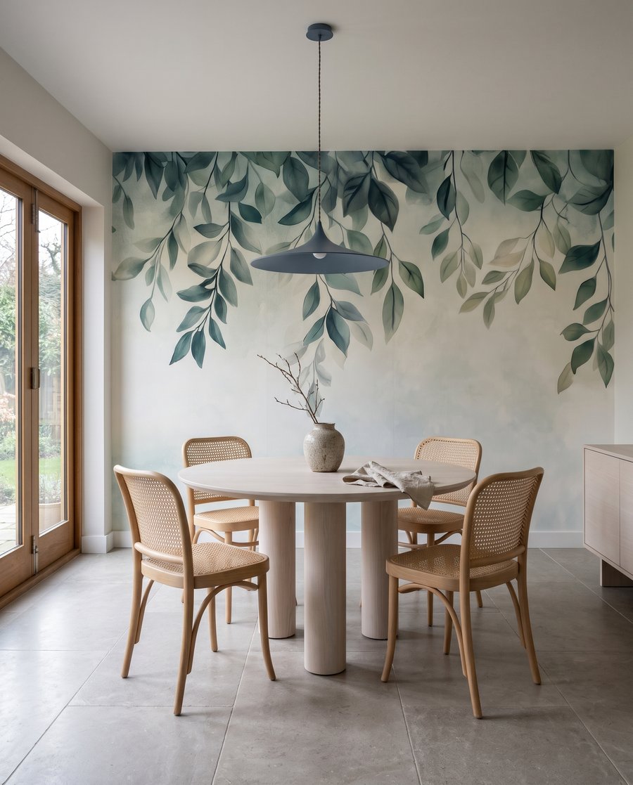Ghirlande verzi pe fundal — interior 5