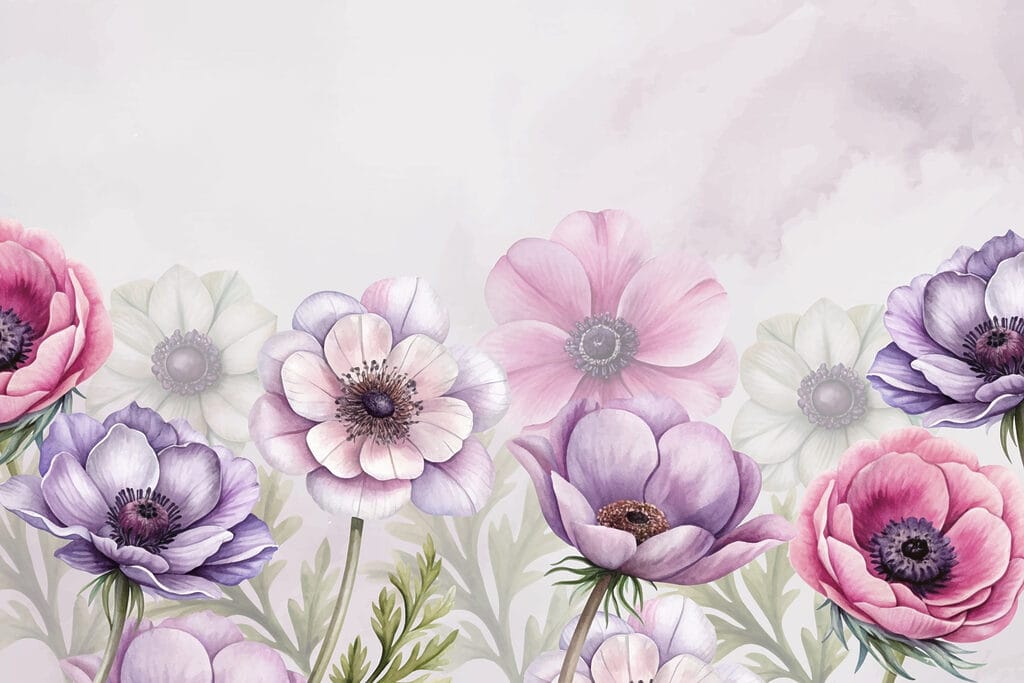 Flori violete la margine — design complet