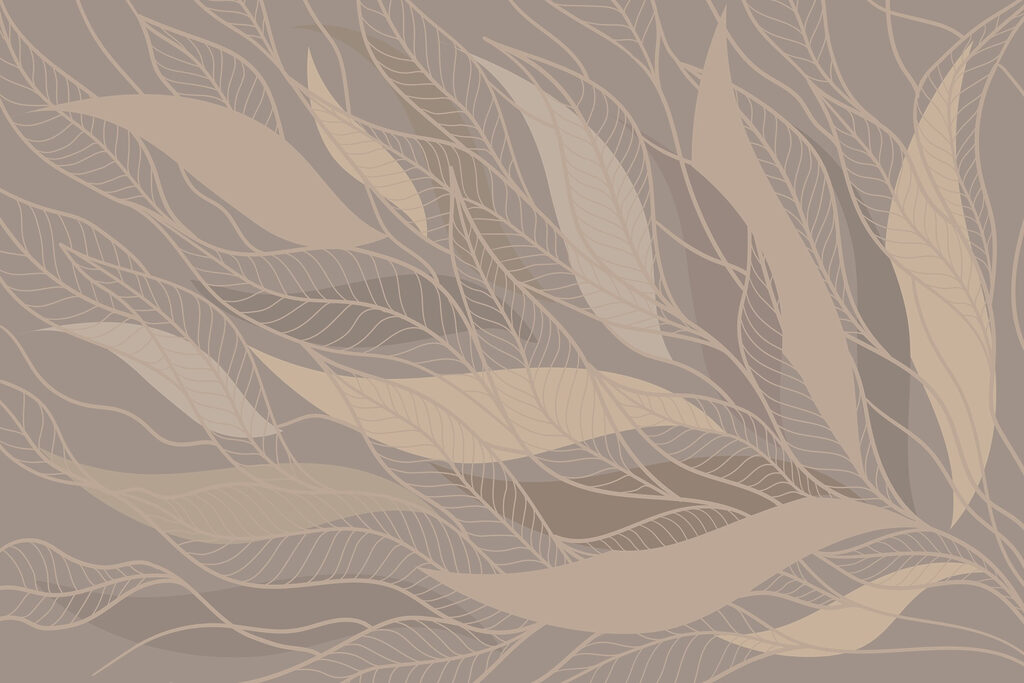 Frunze liniate pe maro — design complet