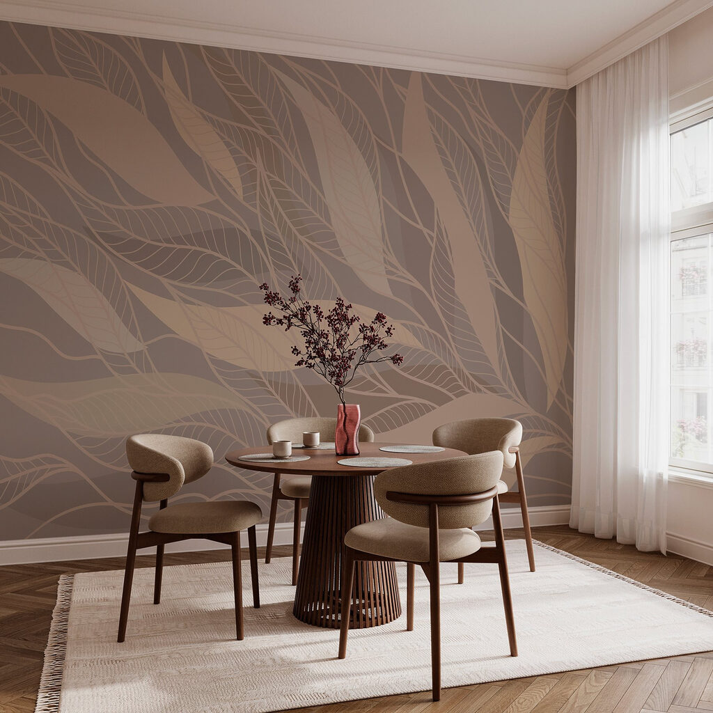 Frunze liniate pe maro — interior 5