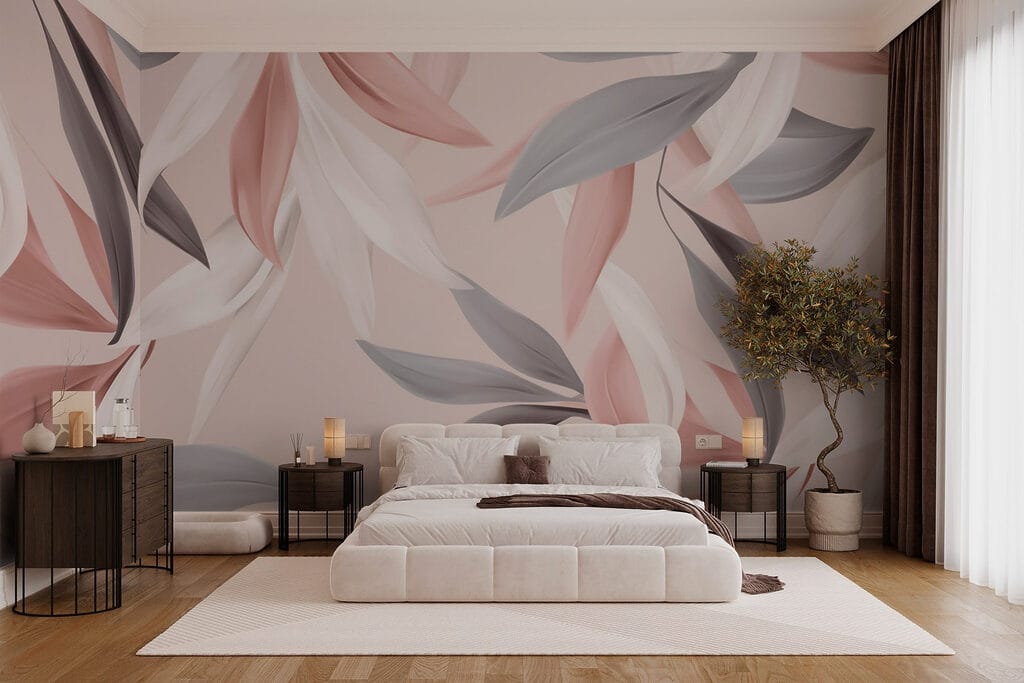 Frunze roz și gri — interior 1