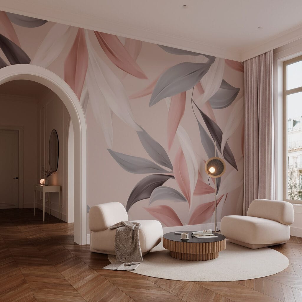 Frunze roz și gri — interior 3