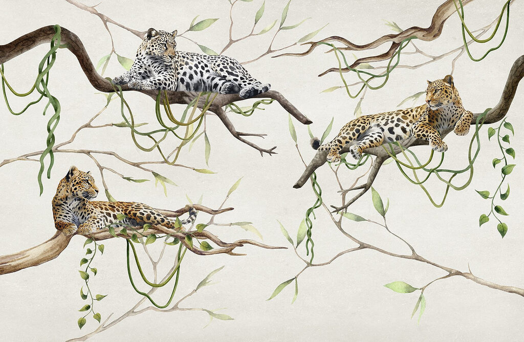 Leoparzi printre liane — design complet