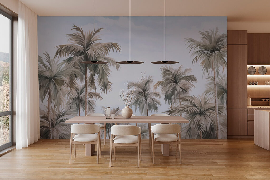 Palmieri în cer liliachiu — interior 2