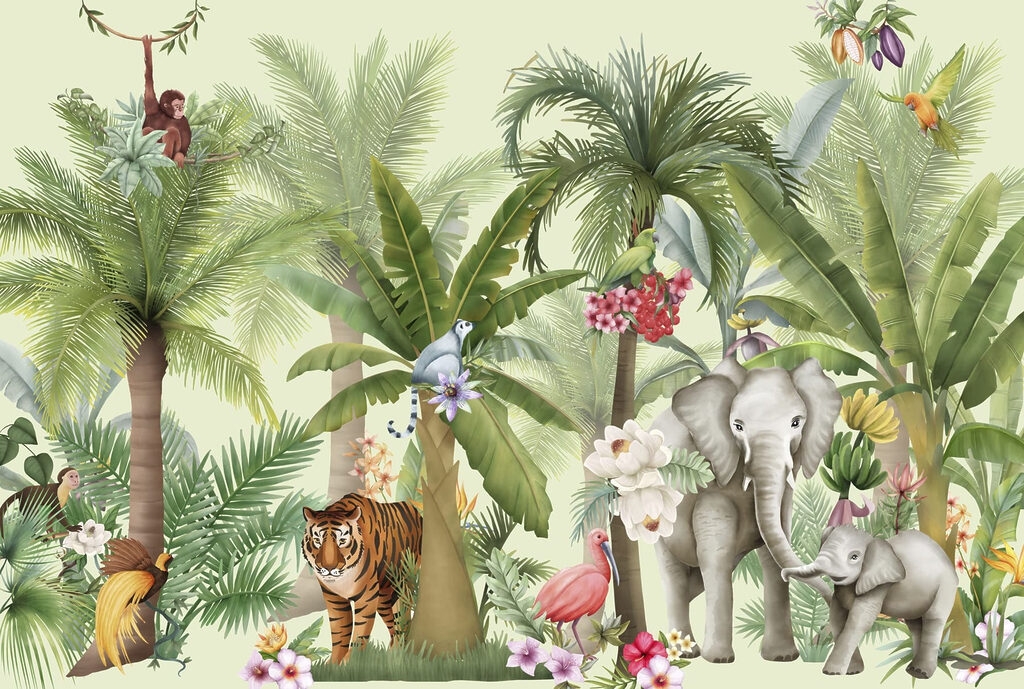 Animale printre palmieri — design complet