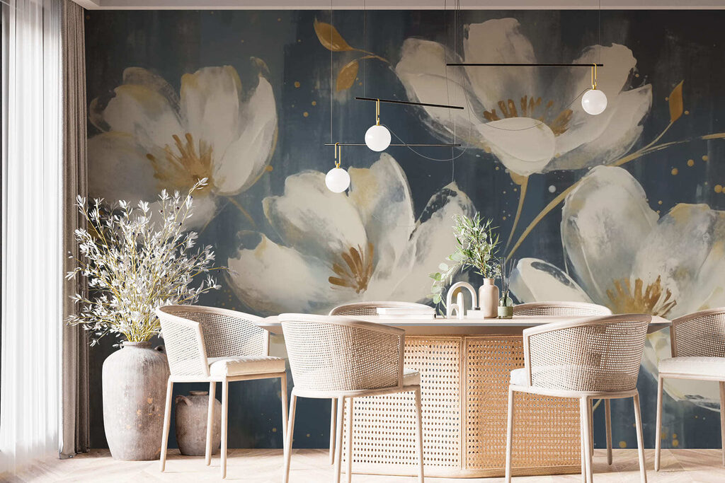 Flori albe cu stropi — interior 3