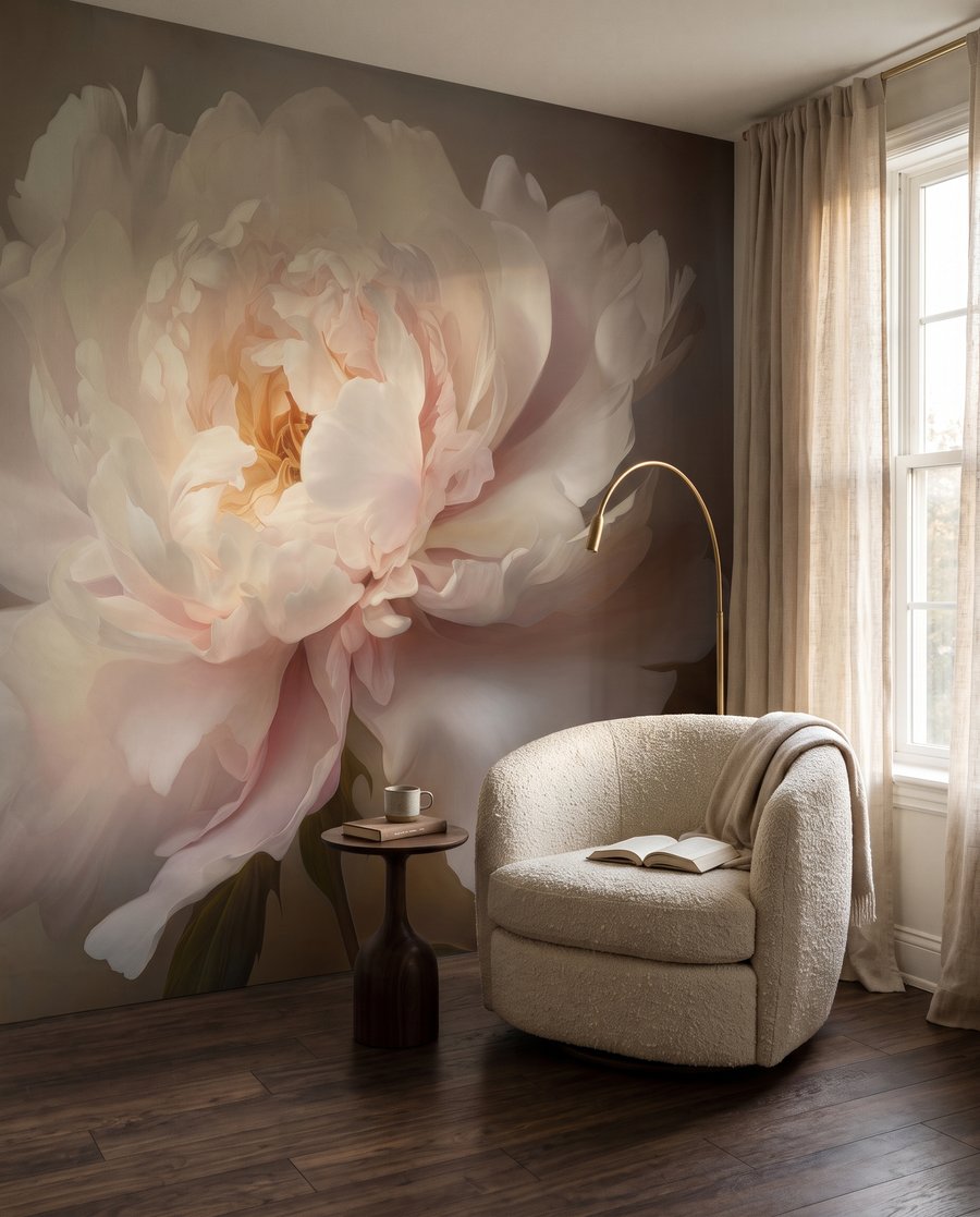 Floare roz în lumină într-un interior