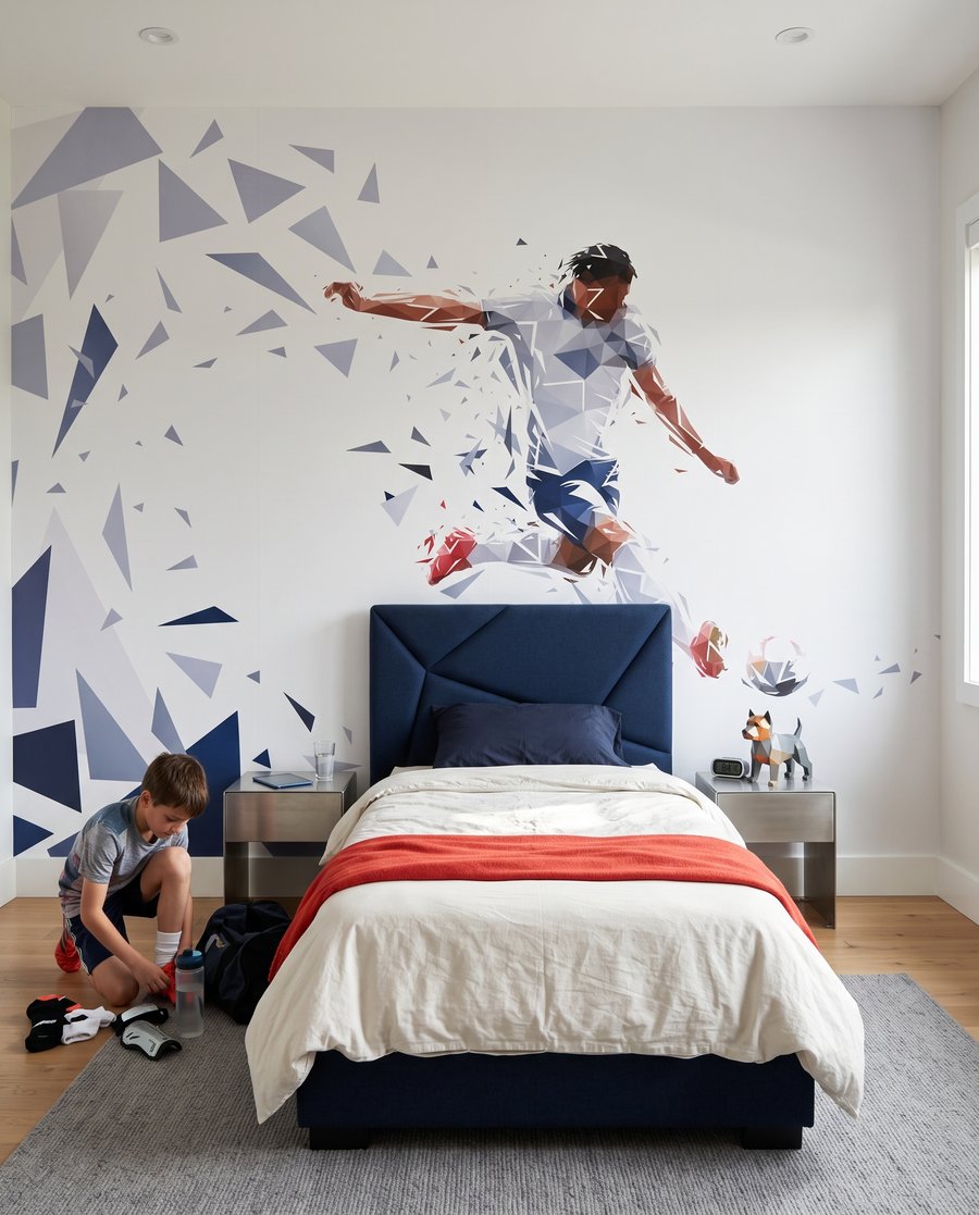 Fotbalist printre cioburi albastre — interior 4