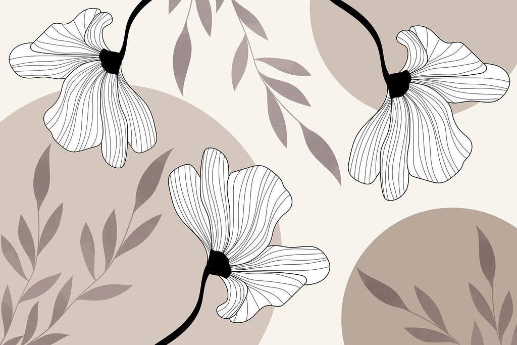Flori albe, forme rotunjite — design complet