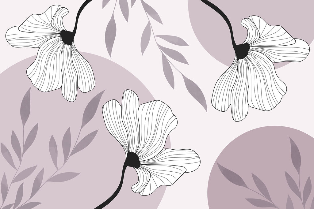 Flori albe, forme rotunjite — design complet