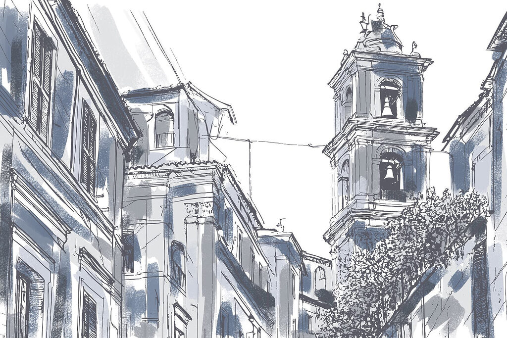 Turn deasupra străzii — design complet