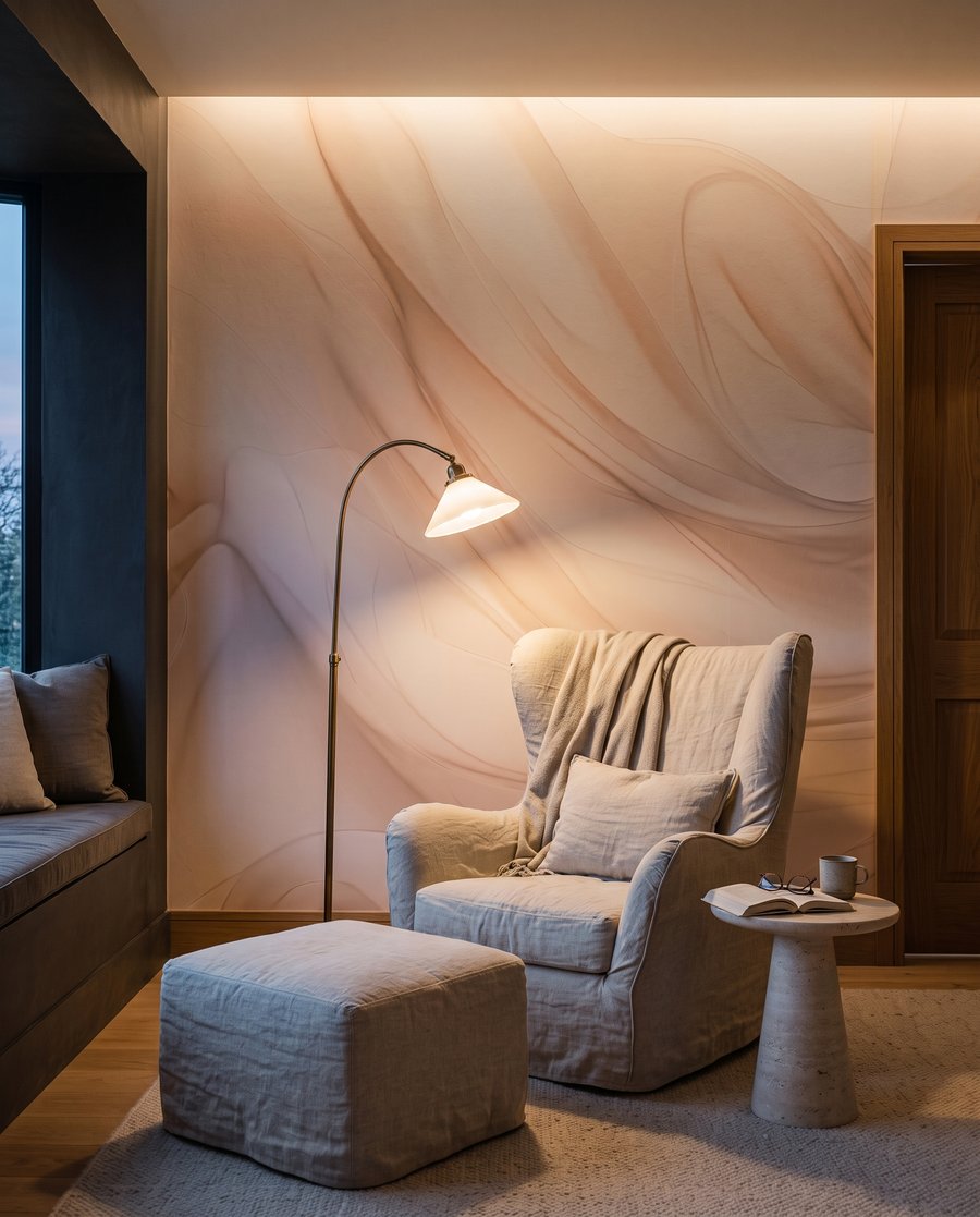 Țesătură crem în mișcare — interior 4
