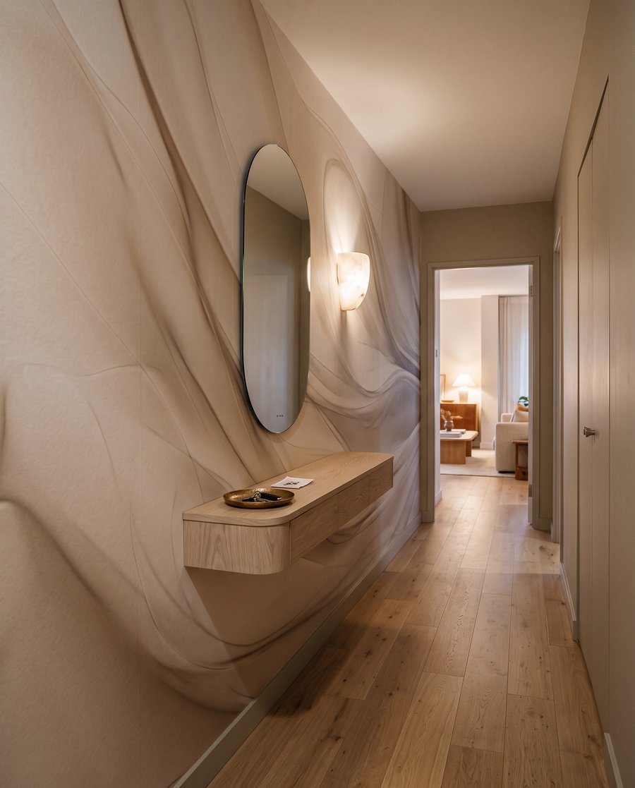 Țesătură crem în mișcare — interior 6