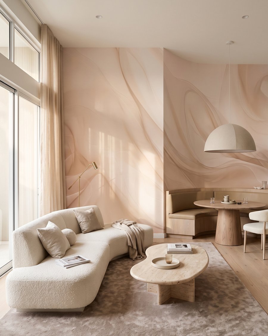 Țesătură crem în mișcare — interior 8