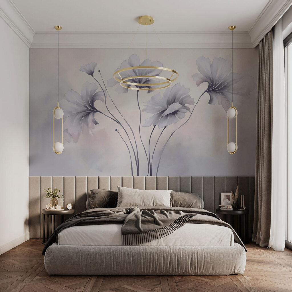 Flori lila pe tulpini — interior 2