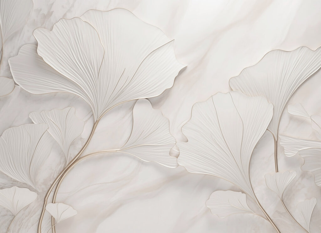 Ginkgo cu contur auriu — design complet