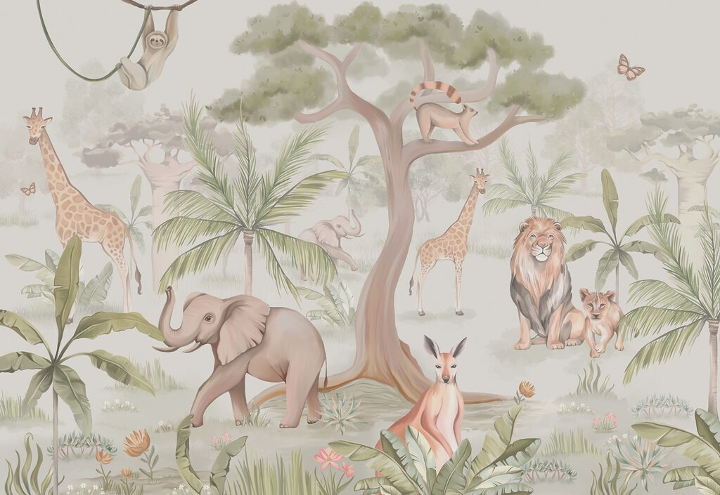 Animale în jurul copacului — design complet