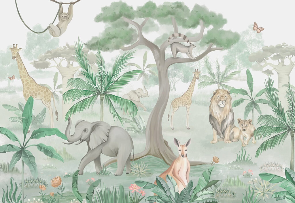 Animale în jurul copacului — design complet