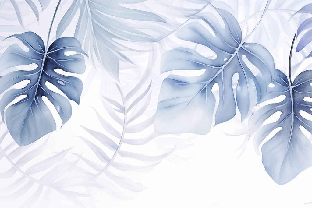 Frunze albastre cu umbre — design complet