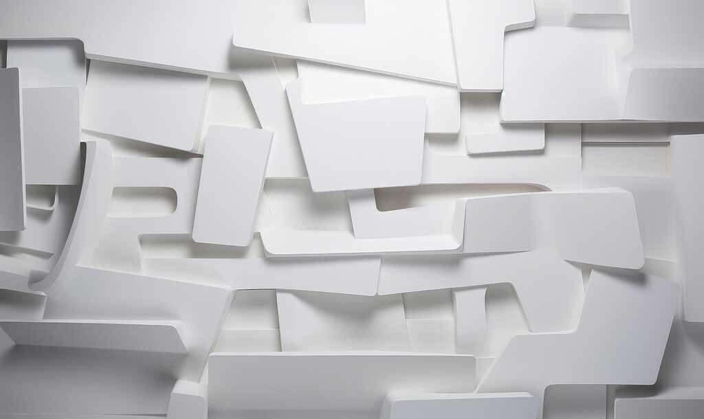 Blocuri albe cu umbre — design complet