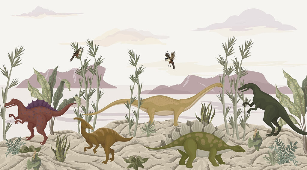 Dinozauri în călătorie — design complet