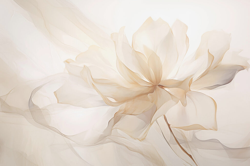 Floare crem transparentă — design complet