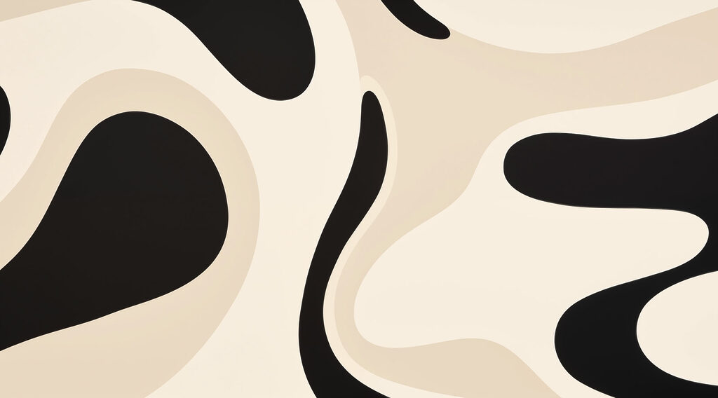 Forme negre pe bej — design complet
