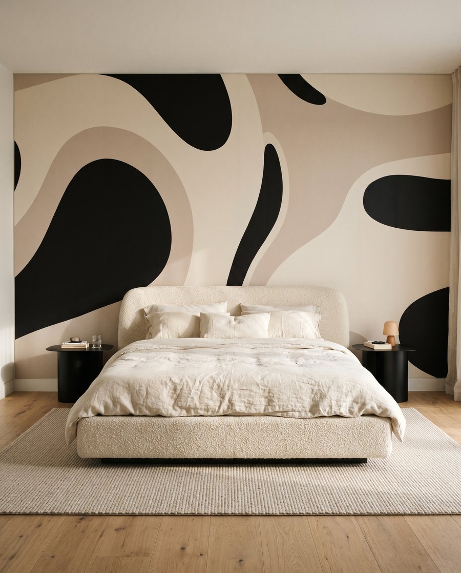 Forme negre pe bej — interior 2