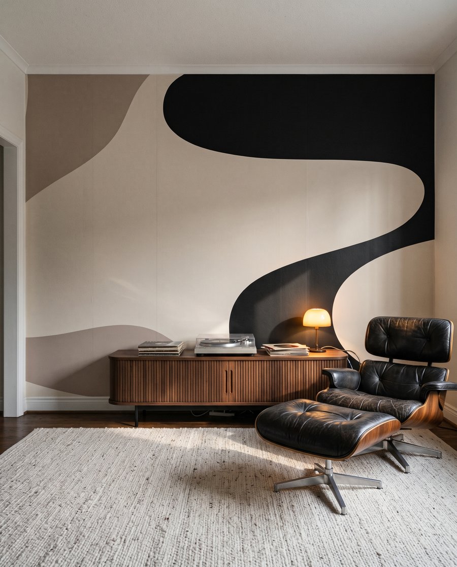 Forme negre pe bej — interior 5