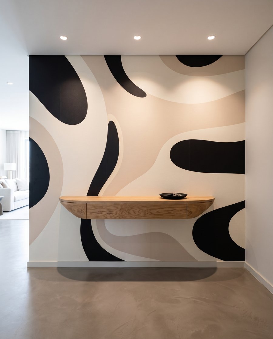 Forme negre pe bej — interior 6