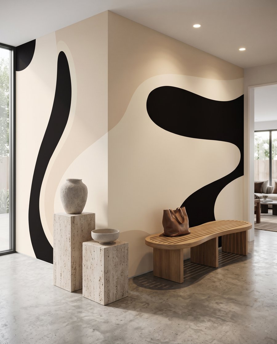 Forme negre pe bej — interior 7