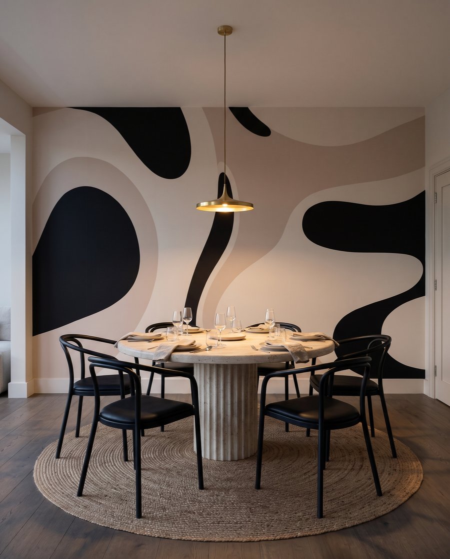 Forme negre pe bej — interior 8