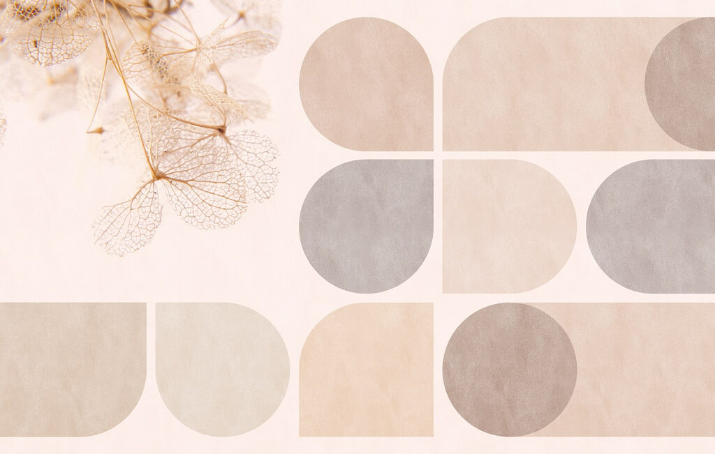 Forme geometrice și frunze — design complet