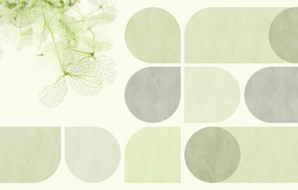 Forme geometrice și frunze — design complet