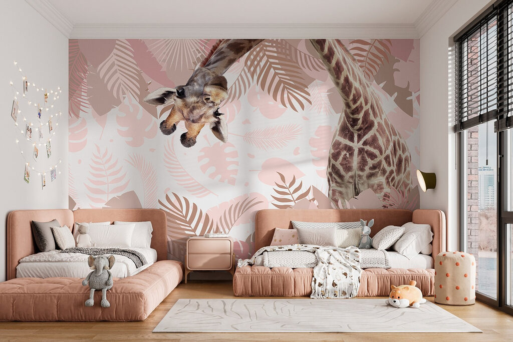 Girafă printre frunze — interior 1