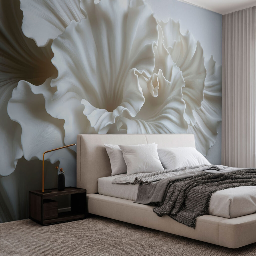 Floare albă plisată — interior 1