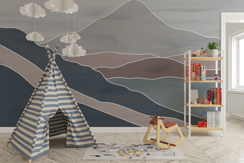 Linii albe, tonuri mov — interior 2