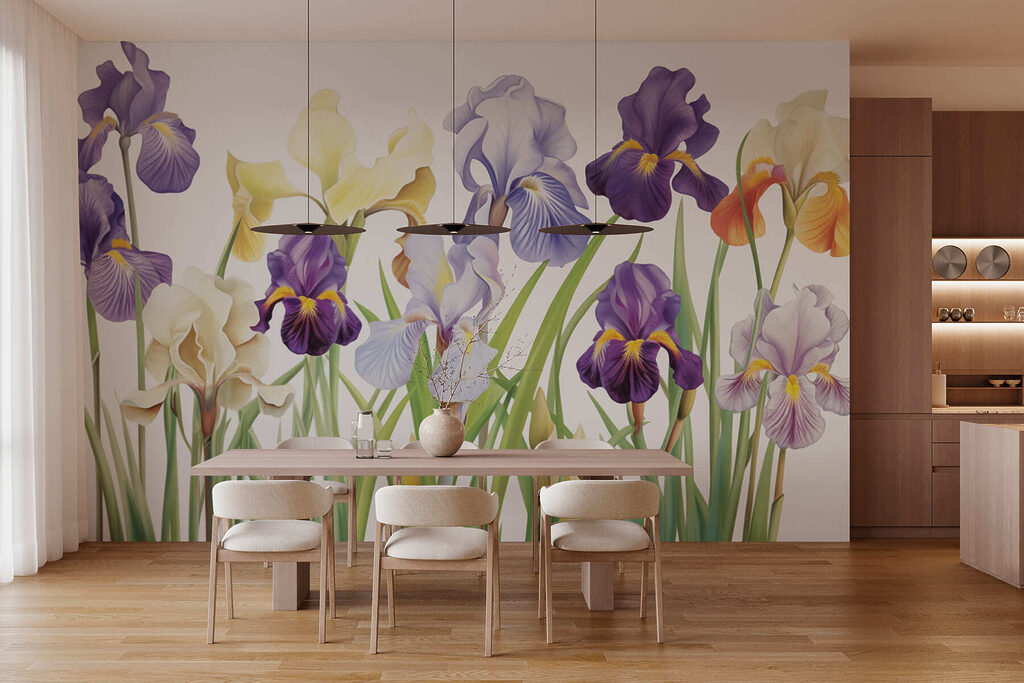 Iriși mov lângă galben — interior 2