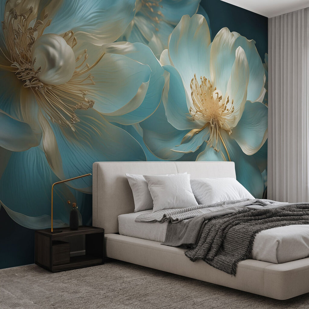 Flori turcoaz, margini aurii — interior 1