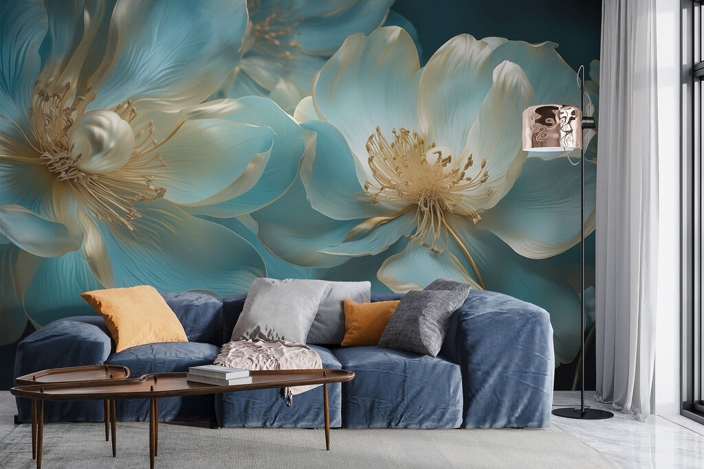 Flori turcoaz, margini aurii — interior 3
