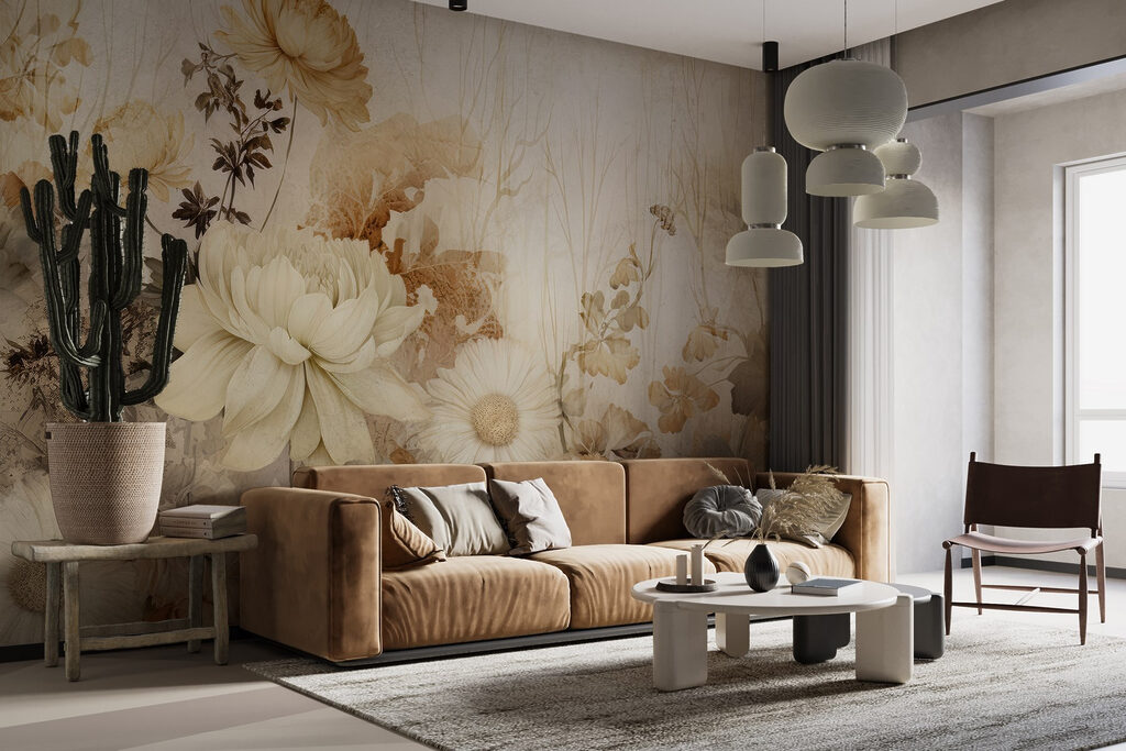 Flori cu tușe vechi — interior 1