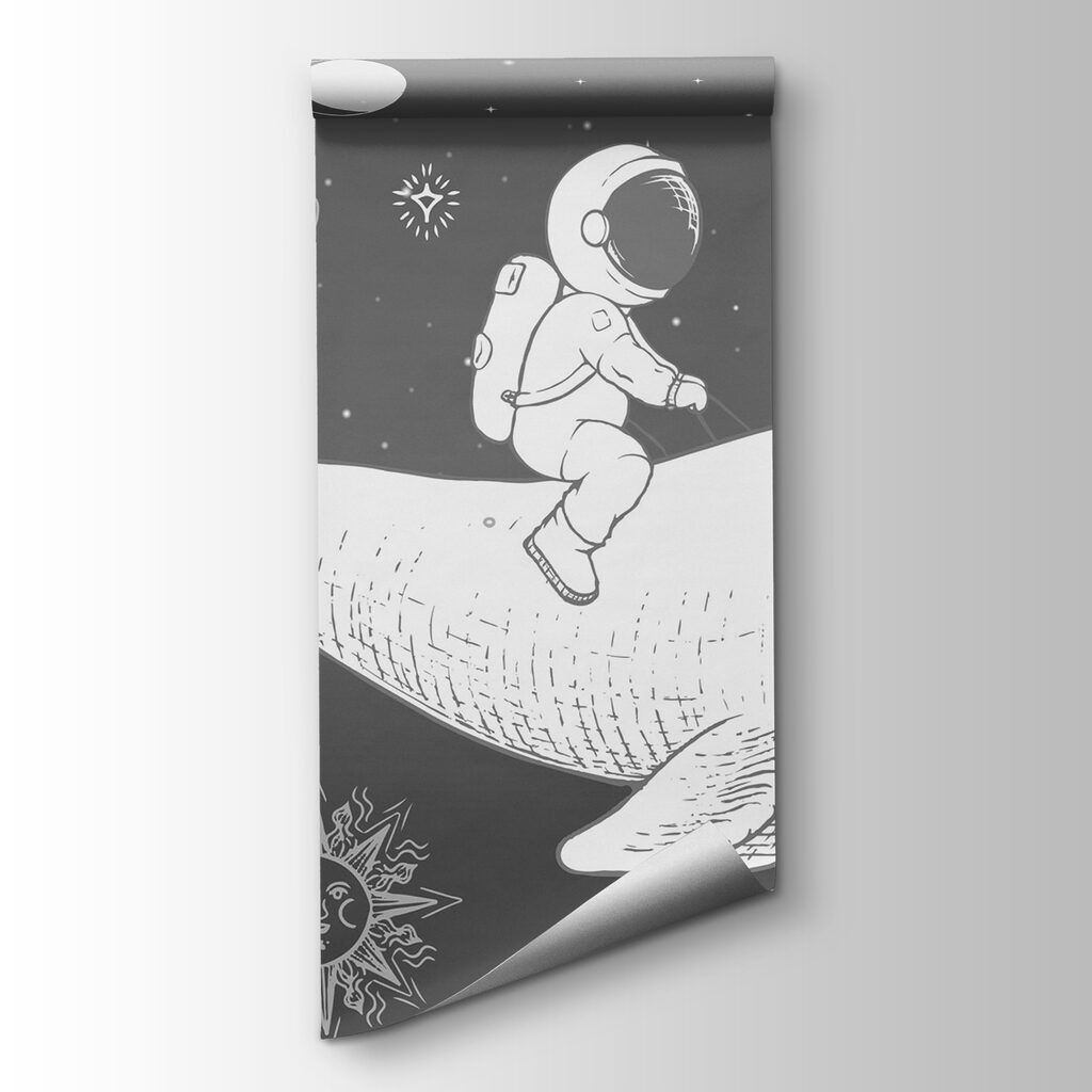 Astronaut pe balenă cosmică — vizualizare produs