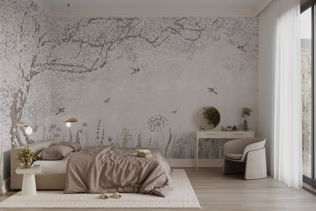 Păsări și ramuri înflorite — interior 1