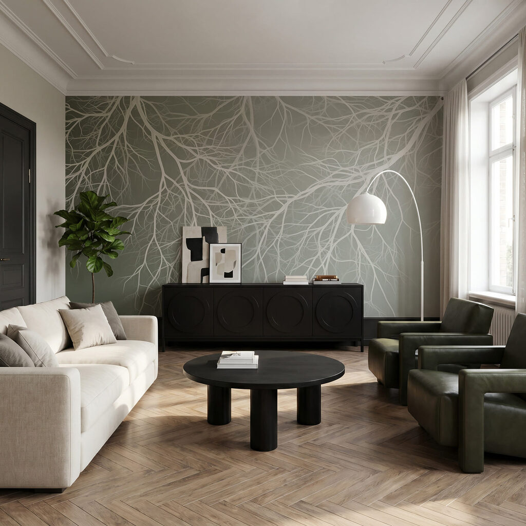 Ramuri albe în rețea — interior 1