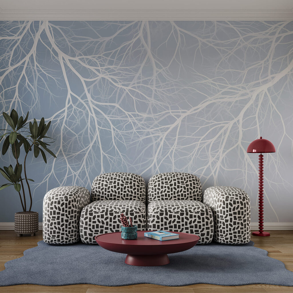 Ramuri albe în rețea — interior 1